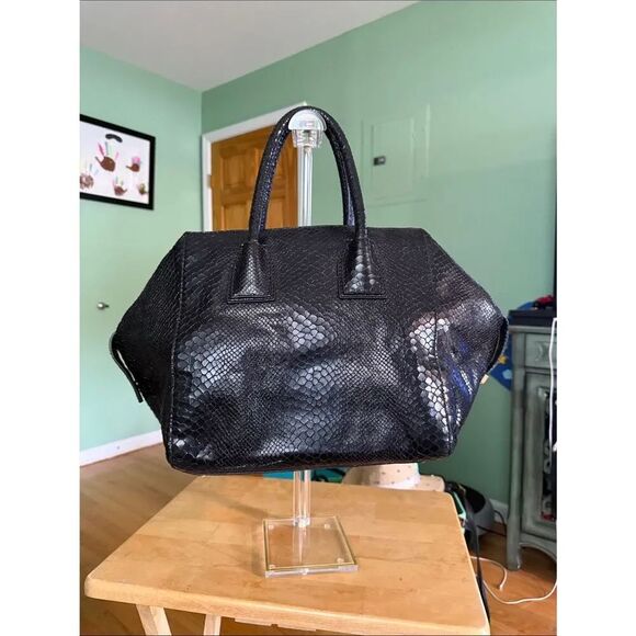 Stella McCartney Handbags - Stella McCartney Black Faux-Snake Satchel